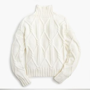 J Crew Collection - cable mock neck sweater